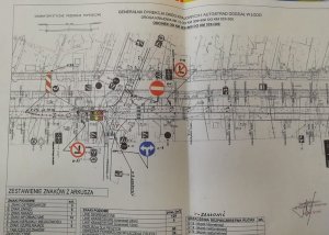 mapa zmian organizacji ruchu drogowego w rejonie cmentarza