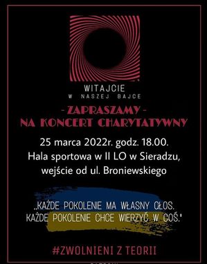 plakat informujący o koncercie charytatywnym