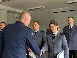 Uroczysta zbiorka z okazji obchodów Święta Policji w sieradzkiej komendzie.