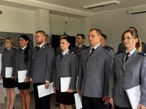 Uroczysta zbiorka z okazji obchodów Święta Policji w sieradzkiej komendzie.